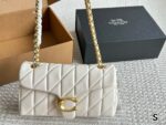 Coach Tabby Collection Bacchus-Inspired Ivory Diamond-Quilted Chain Bag - Image 12