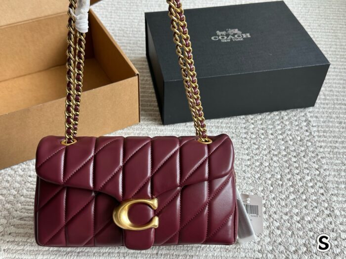Coach Tabby Collection Bacchus-Inspired Ivory Diamond-Quilted Chain Bag - Image 13