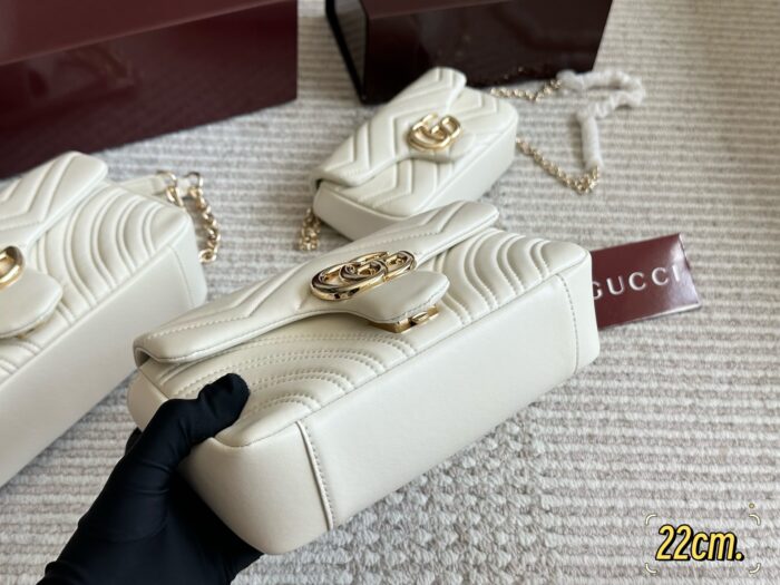 Gucci Gg Marmont New Arrival Double G Upgrade Cowhide Grain Pattern Women'S Handbag - Image 6