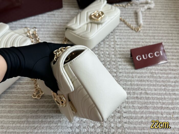 Gucci Gg Marmont New Arrival Double G Upgrade Cowhide Grain Pattern Women'S Handbag - Image 7