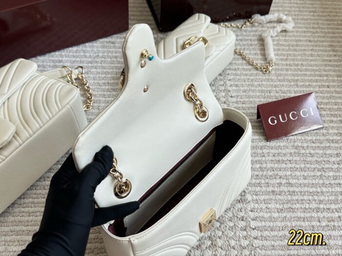 Gucci Gg Marmont New Arrival Double G Upgrade Cowhide Grain Pattern Women'S Handbag - Image 8