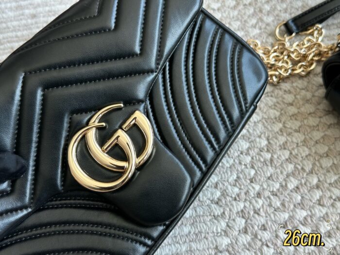 Gucci Gg Marmont New Arrival Double G Upgrade Cowhide Grain Bag - Image 8