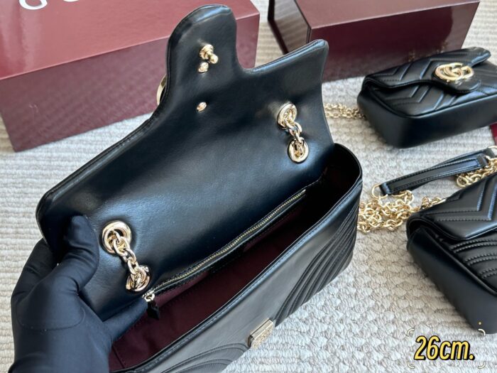 Gucci Gg Marmont New Arrival Double G Upgrade Cowhide Grain Bag - Image 9