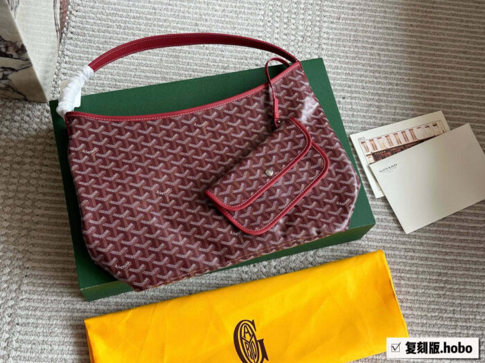 Goyard Hobo Shoulder Bag Replica Edition Upgraded Leather & Craftsmanship Custom-Made For Commuting - Image 12