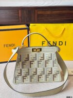 Fendi Peekaboo Seeu Woven Handbag And Crossbody Bag - Image 2