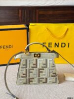 Fendi Peekaboo Seeu Woven Handbag And Crossbody Bag - Image 3