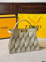 Fendi Peekaboo Seeu Woven Handbag And Crossbody Bag - Image 7