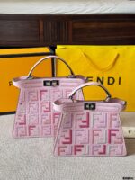 Fendi Peekaboo Seeu Woven Handbag And Crossbody Bag - Image 11