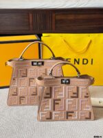 Fendi Peekaboo Seeu Woven Handbag And Crossbody Bag - Image 13