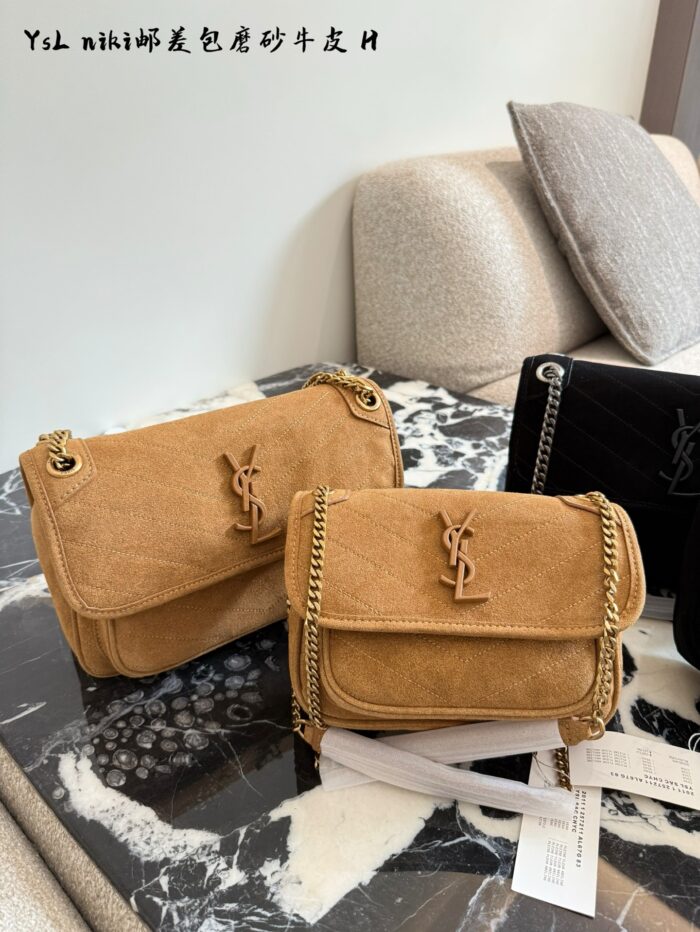 Yves Saint Laurent Niki Series Satin Leather Messenger Bag - Image 2