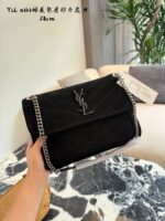 Yves Saint Laurent Niki Series Satin Leather Messenger Bag - Image 4