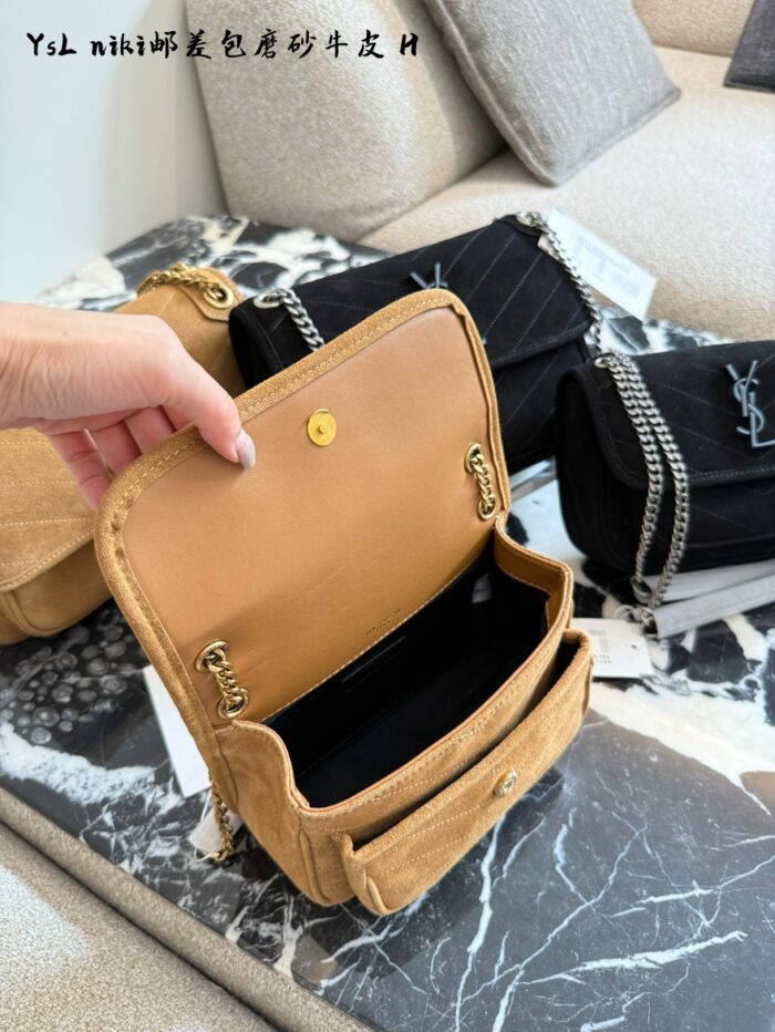 Yves Saint Laurent Niki Series Satin Leather Messenger Bag - Image 5