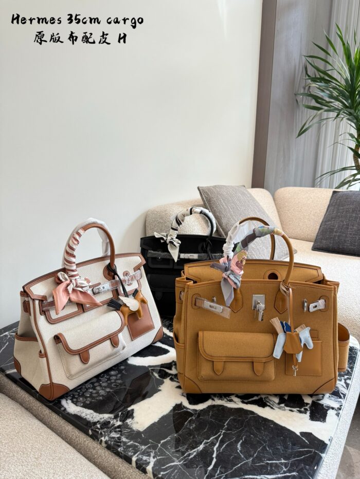 Hermès Cargo Birkin Canvas And Leather Patchwork Multi-Pocket Practical Birkin Bag - Image 1