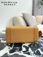 Hermès Cargo Birkin Canvas And Leather Patchwork With Multiple External Pockets And Detachable Water Bottle Holder – Practical Platinum Bag - Image 6