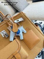 Hermès Cargo Birkin Canvas And Leather Patchwork With Multiple External Pockets And Detachable Water Bottle Holder – Practical Platinum Bag - Image 7