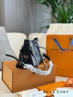 Louis Vuitton Carryall Dark Black Handbag - Takashi Murakami Collaboration Lambskin Relaxed Silhouette - Image 2