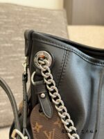 Louis Vuitton Carryall Dark Black Handbag - Takashi Murakami Collaboration Lambskin Relaxed Silhouette - Image 3
