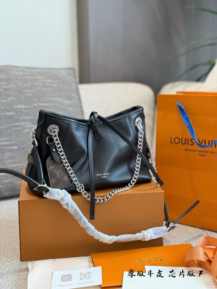 Louis Vuitton Carryall Dark Black Handbag - Takashi Murakami Collaboration Lambskin Relaxed Silhouette - Image 7