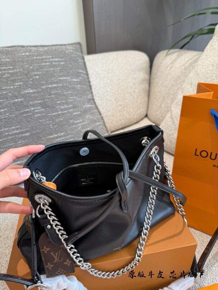 Louis Vuitton Carryall Dark Black Handbag - Takashi Murakami Collaboration Lambskin Relaxed Silhouette - Image 8