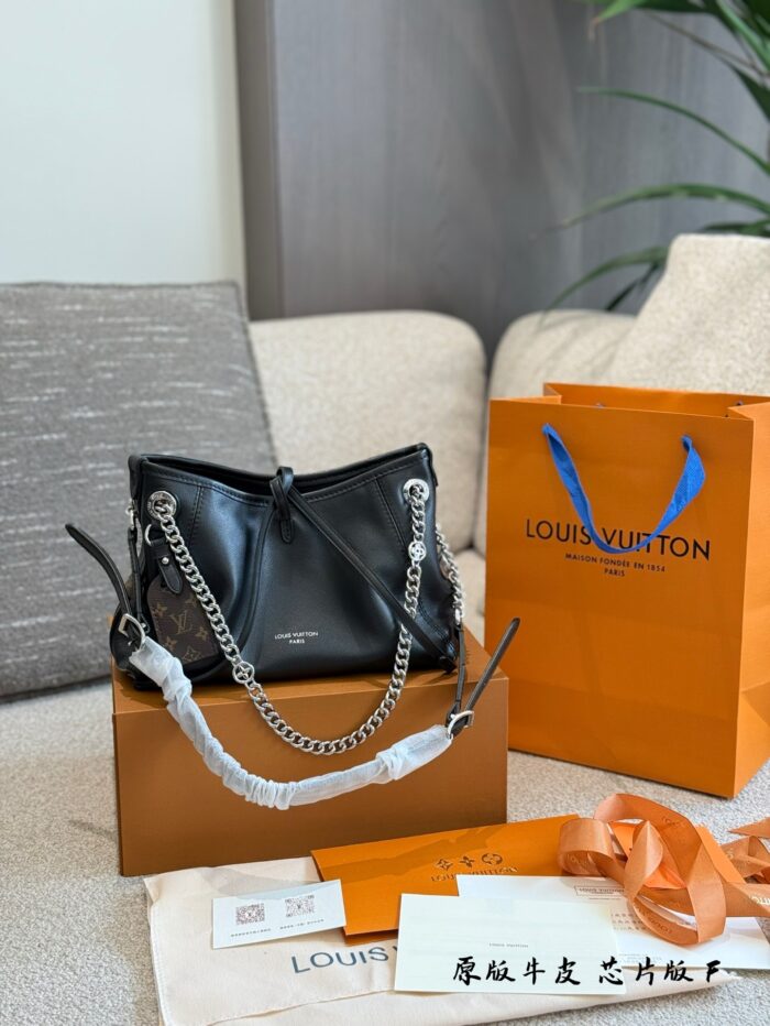 Louis Vuitton Carryall Dark Black Handbag - Takashi Murakami Collaboration Lambskin Relaxed Silhouette - Image 9