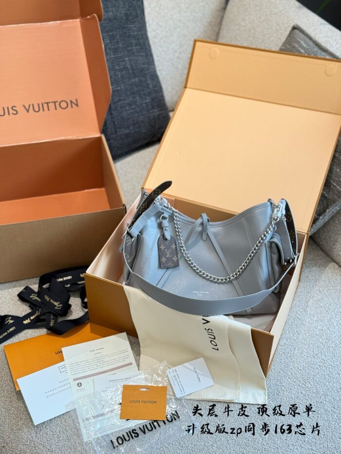 Louis Vuitton Carryall Small Shark Grey Calfskin, Upgraded 163 Chip Edition - Image 3