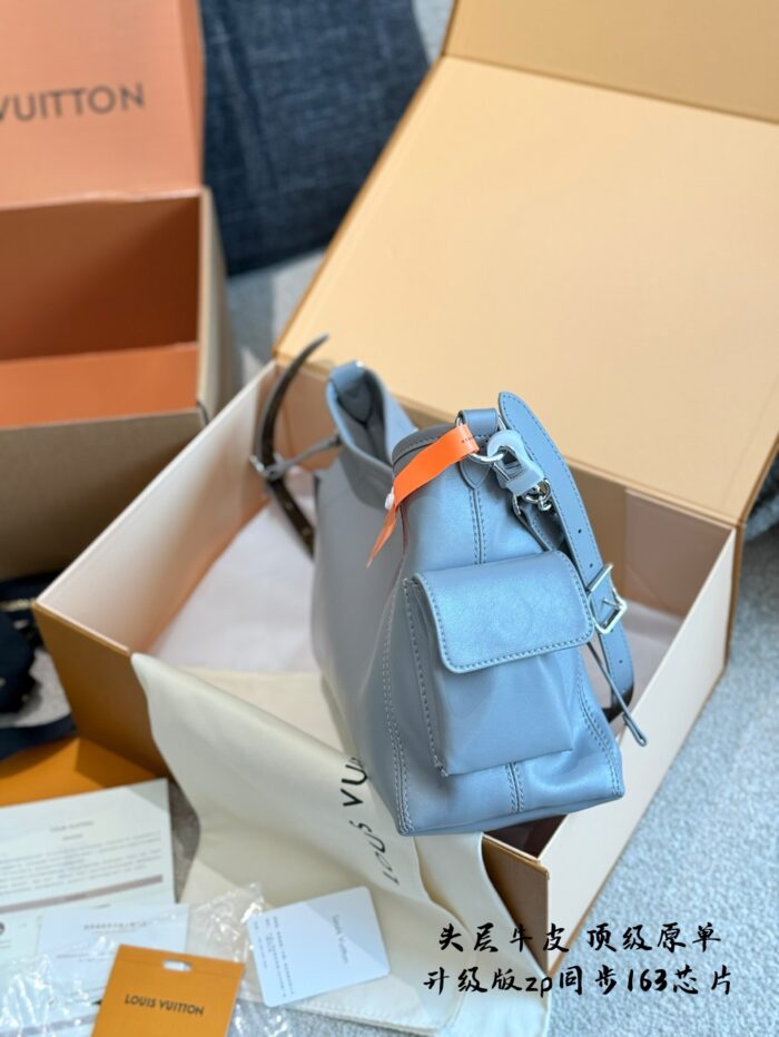 Louis Vuitton Carryall Small Shark Grey Calfskin, Upgraded 163 Chip Edition - Image 4
