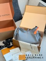 Louis Vuitton Carryall Small Shark Grey Calfskin, Upgraded 163 Chip Edition - Image 5