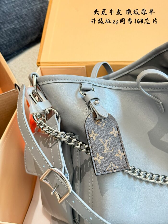 Louis Vuitton Carryall Small Shark Grey Calfskin, Upgraded 163 Chip Edition - Image 7