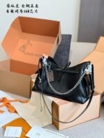 Louis Vuitton Carryall Small Black Lambskin Bag Dark, Edgy Aesthetic Lightweight, Spacious Design Wide Shoulder Strap - Image 2