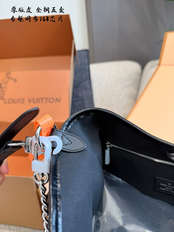 Louis Vuitton Carryall Small Black Lambskin Bag Dark, Edgy Aesthetic Lightweight, Spacious Design Wide Shoulder Strap - Image 7