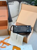 Louis Vuitton Carryall Small Black Lambskin Bag Dark, Edgy Aesthetic Lightweight, Spacious Design Wide Shoulder Strap - Image 8