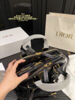 Dior Grand Tour Bowling Bag Oil-Waxed Leather Pleated Vintage-Wash Crossbody Bag Generous Capacity Stylish - Image 9