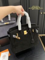 Hermes Birkin Suede Platinum Bag Retro Chic, Structured, Minimalist - Image 4
