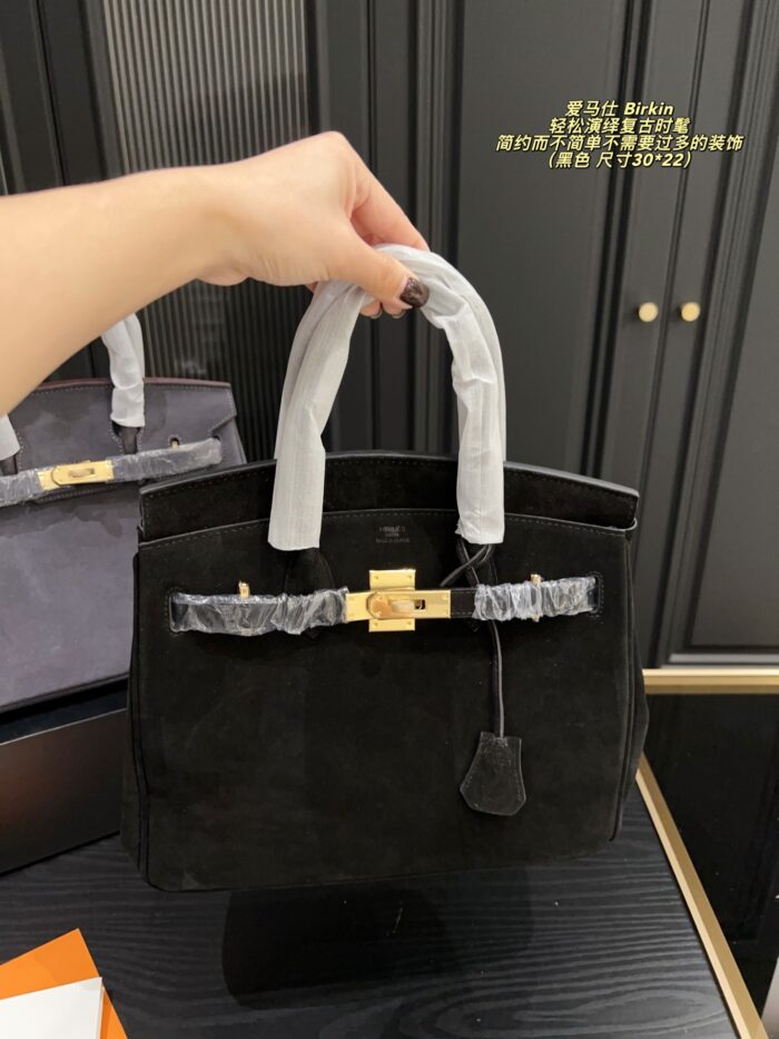 Hermes Birkin Suede Platinum Bag Retro Chic, Structured, Minimalist - Image 5
