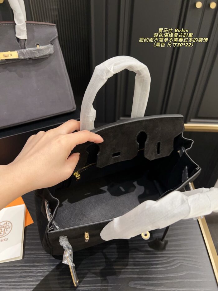 Hermes Birkin Suede Platinum Bag Retro Chic, Structured, Minimalist - Image 6
