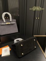 Hermes Birkin Suede Platinum Bag Retro Chic, Structured, Minimalist - Image 7
