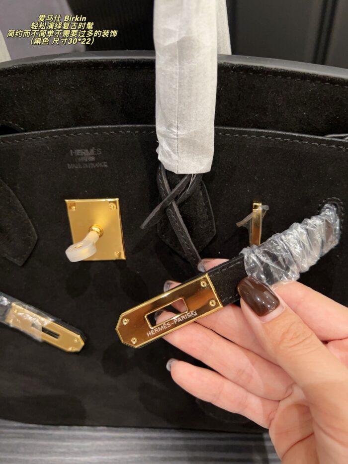 Hermes Birkin Suede Platinum Bag Retro Chic, Structured, Minimalist - Image 8