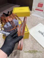 Fendi Fringe Bucket Bag Mini 'Treasure' Bag Small Bucket Lightweight Large Capacity Handheld Crossbody Versatile - Image 9