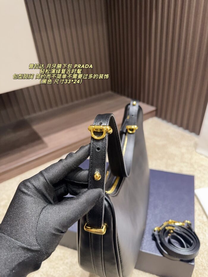 Prada Crescent Underarm Bag Retro Chic, Structured, Minimalist, Sophisticated - Image 7