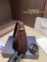 Prada Suede Crescent Underarm Bag Retro Chic Structured Silhouette Minimalist Design - Image 4