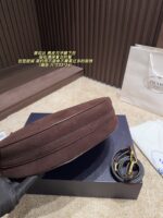 Prada Suede Crescent Underarm Bag Retro Chic Structured Silhouette Minimalist Design - Image 6