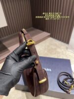 Prada Suede Crescent Underarm Bag Retro Chic Structured Silhouette Minimalist Design - Image 7