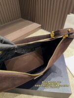 Prada Suede Crescent Underarm Bag Retro Chic Structured Silhouette Minimalist Design - Image 8