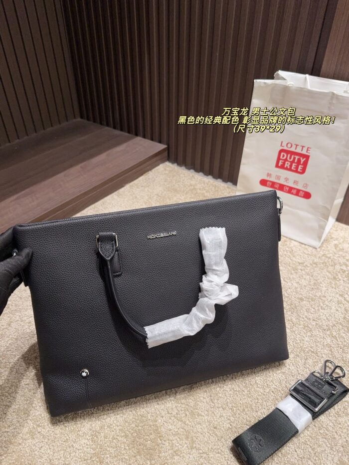 Montblanc Men'S Briefcase Classic Black Colourway Solid And Dignified, Stylish And Elegant - Image 3