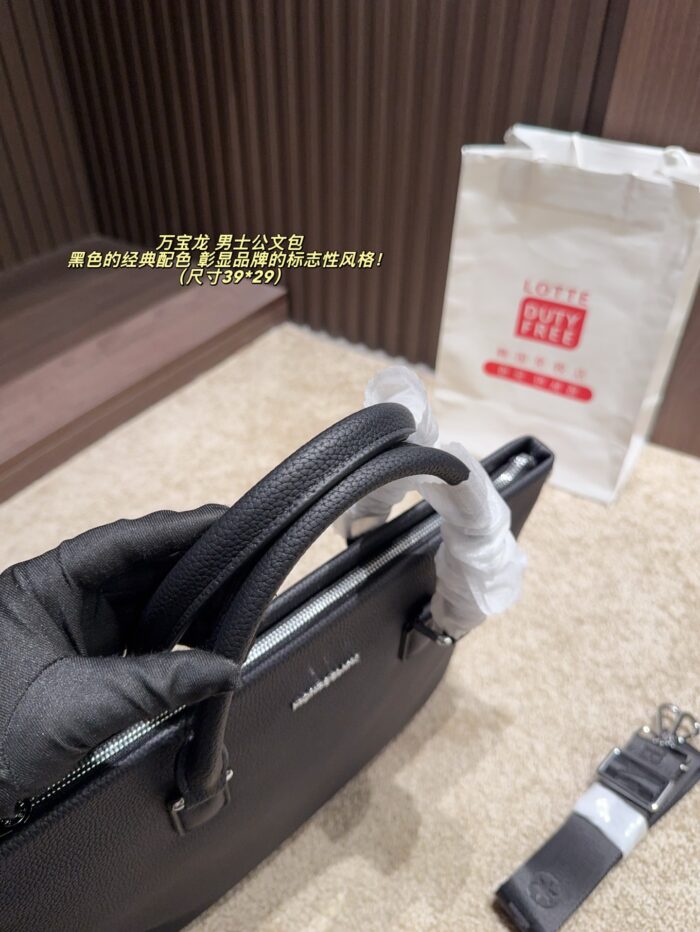 Montblanc Men'S Briefcase Classic Black Colourway Solid And Dignified, Stylish And Elegant - Image 9