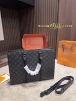 Louis Vuitton Briefcase Black-Grey Subtle Logo Sophisticated And Elegant, Stylish And Refined