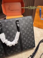 Louis Vuitton Briefcase Black-Grey Subtle Logo Sophisticated And Elegant, Stylish And Refined - Image 3