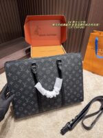 Louis Vuitton Briefcase Black-Grey Subtle Logo Sophisticated And Elegant, Stylish And Refined - Image 5