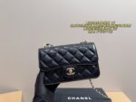 Chanel 25B Wide Chain Cf Dual-Strap Detailing Tartan Tweed Grey Handbag/Crossbody - Image 3