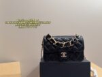Chanel 25B Wide Chain Cf Dual-Strap Detailing Tartan Tweed Grey Handbag/Crossbody - Image 10